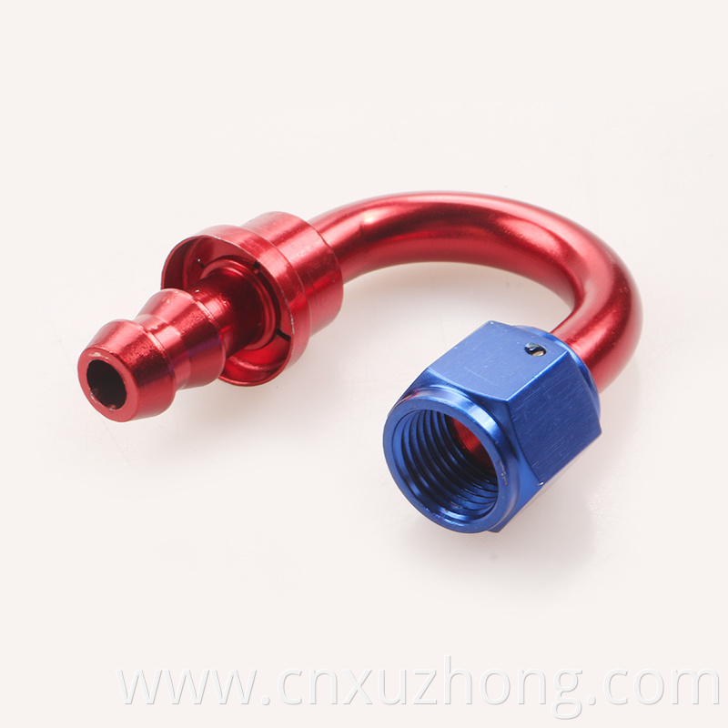 Degree Aluminum Alloy Oil Cooler Swivel Oil Fuel Gas Line Hose Pipe Adapter End AN FiAN6-45A Inverted tubing connector AN6 0-180